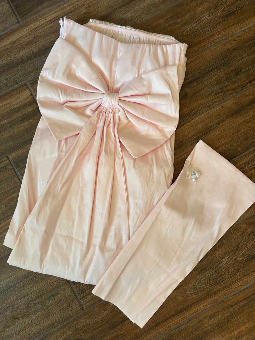 EUC Allison & Kelly Taffeta Light Pink Bow Back Mini Dress - Picture 7 of 9